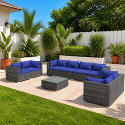 Versatile 9-Piece Lounge Set Perfect for Your Patio