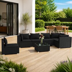 Practical 7-Piece Outdoor Lounge Set for Gardens