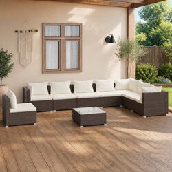Versatile 9 Piece Outdoor Lounge Set in Brown