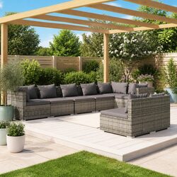 Ideal Outdoor Lounge Set: 8 Pieces for Your Garden Comfort