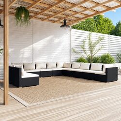 Versatile Black 11-Piece Lounge Set for Outdoor Living
