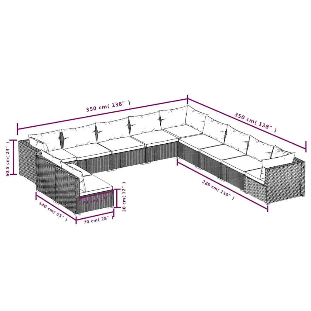 11 Piece Lounge Set for Outdoor Gatherings
