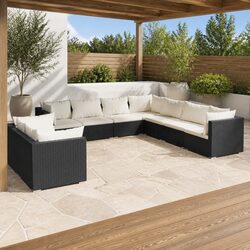 Practical 9 Piece Modular Sofa for Outdoor Use