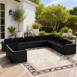 Practical 10-Piece Lounge Set for Outdoor Relaxation