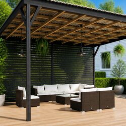Practical 9 Piece Lounge Set for Outdoor Use