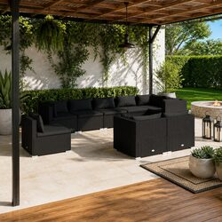 Practical 9-Piece Lounge Set for Gardens and Patios
