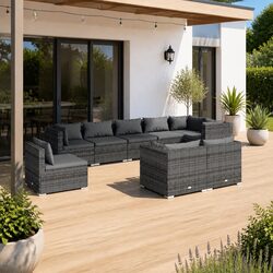 Practical 9-Piece Garden Lounge Set for Any Outdoor Area