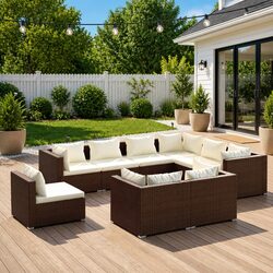 Practical 9 Piece Garden Lounge Set for Outdoor Use