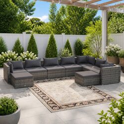Versatile 9 Piece Lounge Set for All Your Outdoor Needs