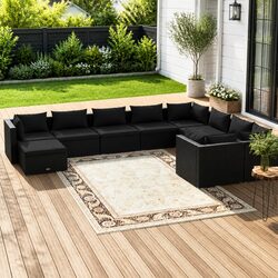 Practical 10 Piece Lounge Set for Outdoor Gatherings