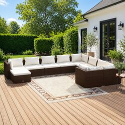Practical 10 Piece Garden Lounge Set for Outdoor Living