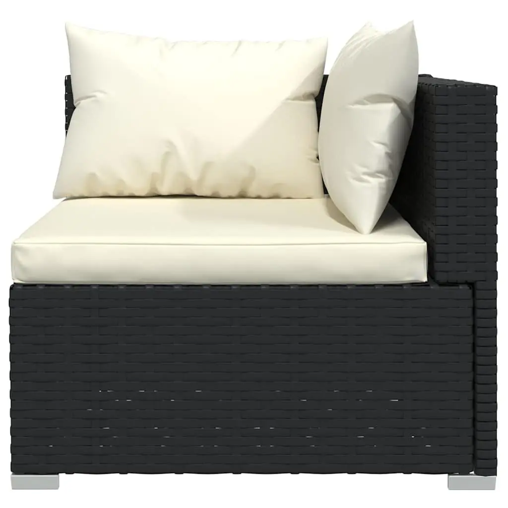 Garden Lounge Set 11 Piece Outdoor Patio Furniture Black Poly Rattan Modular