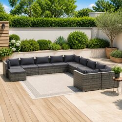 Practical 11 Piece Lounge Set for Your Outdoor Area