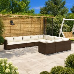 Flexible 10-Piece Garden Lounge Set with Cushions