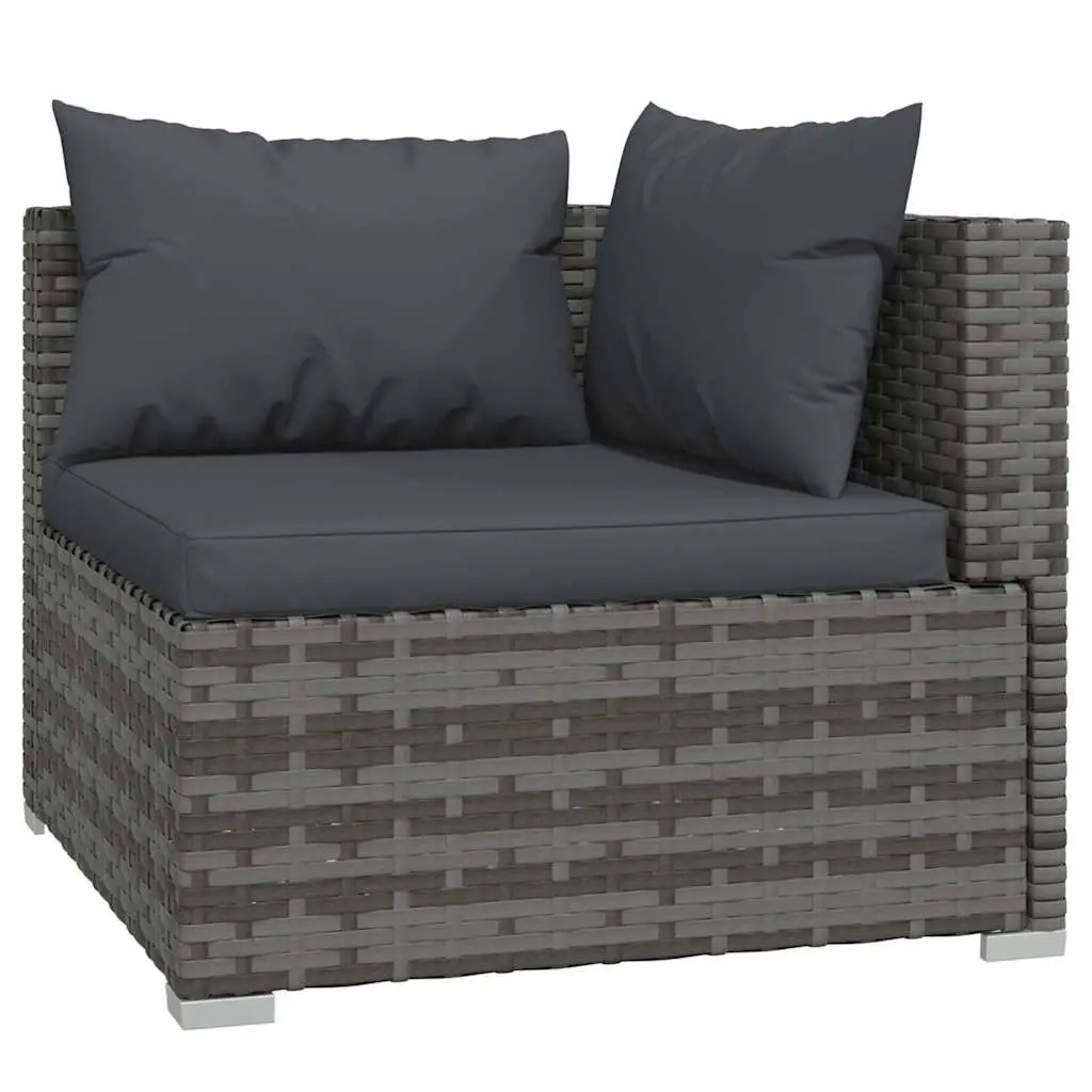 11-Piece Grey Outdoor Lounge Set with Cushions