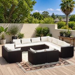 Practical 11-Piece Garden Lounge Set for Any Outdoor Area