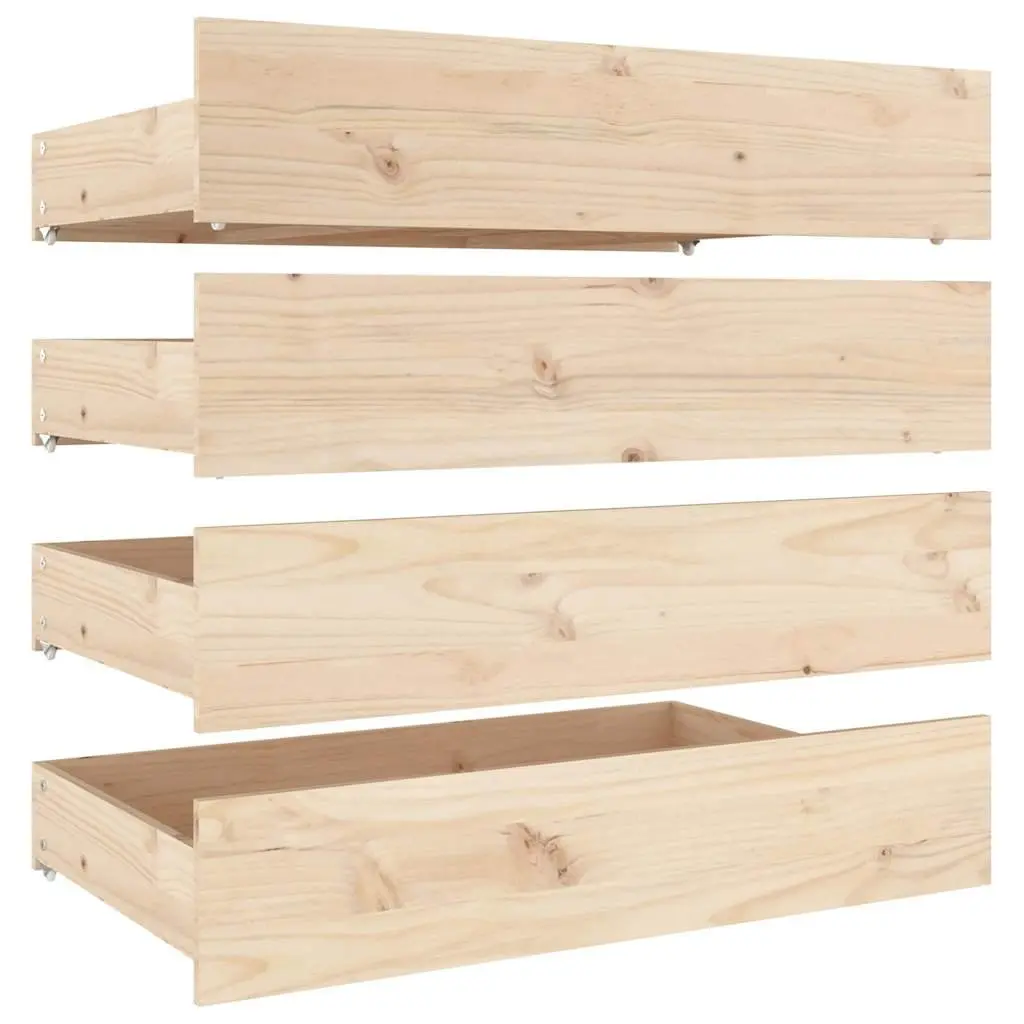Wooden Bed Frame with Storage Drawers Brown 135x190cm Bedroom Furniture