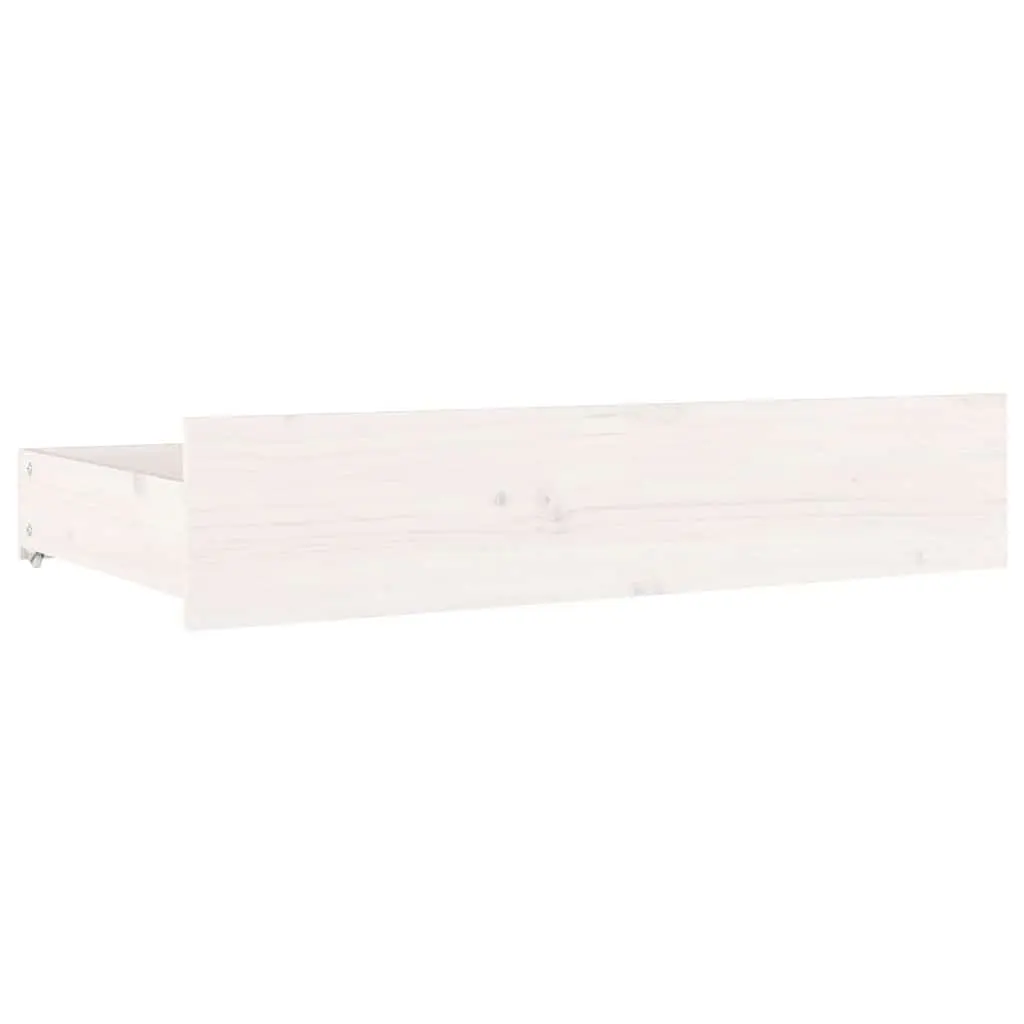 Wooden Bed Frame White 150x200 cm with Storage Drawers and Classic Headboard