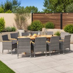 11-Piece Acacia Dining Set for Outdoor Living