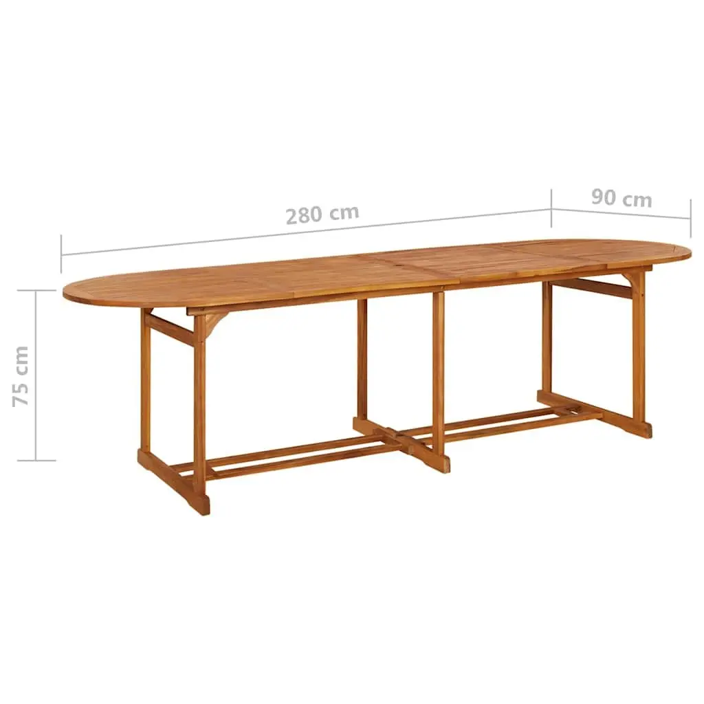Outdoor Furniture Dining Set 13 Piece Grey Acacia Wood with Cushions