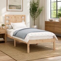 Functional Wooden Bed Frame 90x190 cm for Any Space