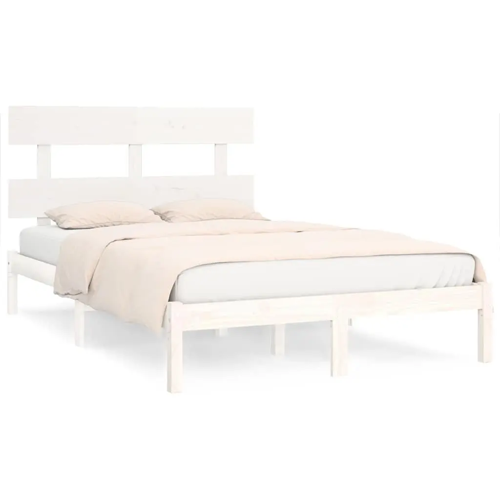 White Pine Wood King Bed Frame 183x203 cm