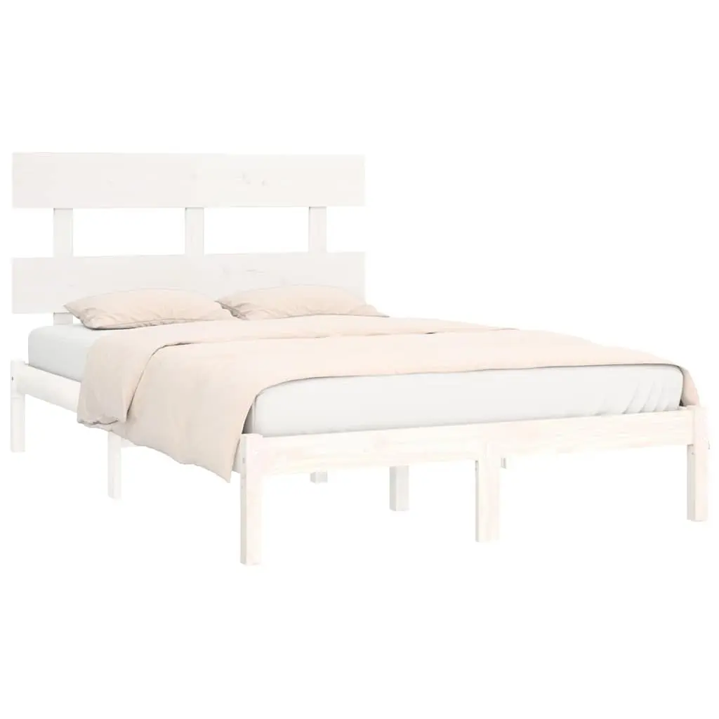 White Pine Wood King Bed Frame 183x203 cm