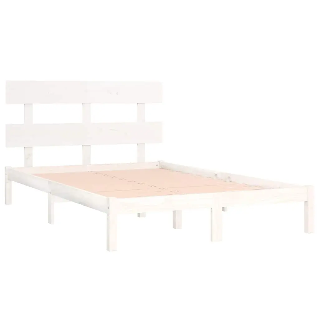 White Pine Wood King Bed Frame 183x203 cm