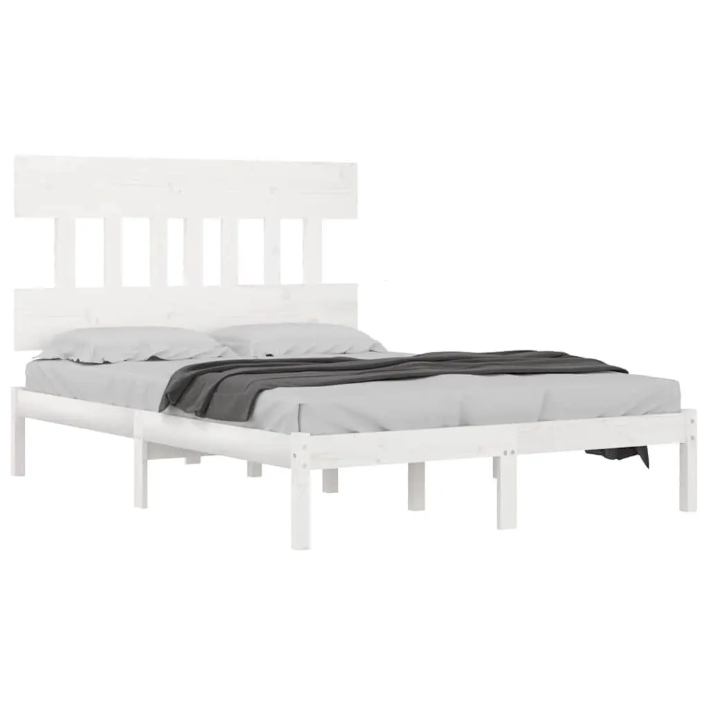 White Wooden Bed Frame 183 x 203 cm