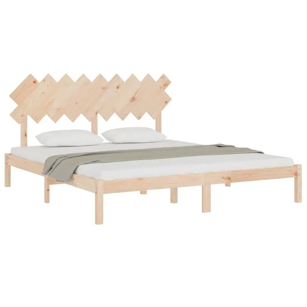 King Bed Frame with Plywood Slats 183x203cm