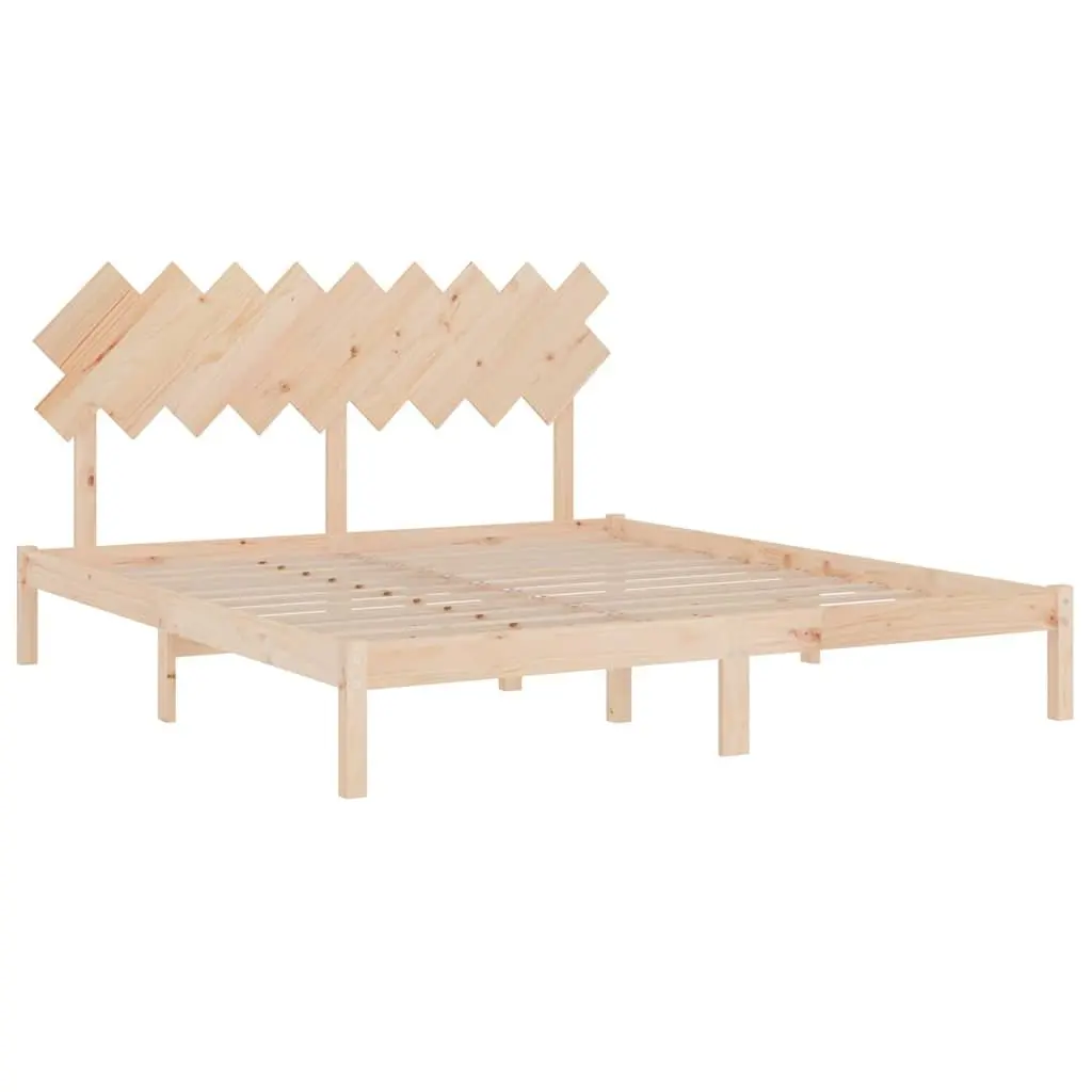 King Bed Frame with Plywood Slats 183x203cm