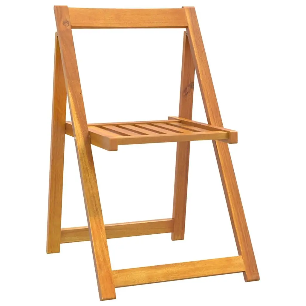 Folding Garden Chairs Solid Acacia Wood 6 Piece Brown