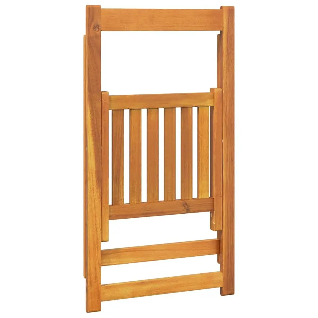 Folding Garden Chairs Solid Acacia Wood 6 Piece Brown