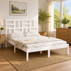 Functional White Bed Frame for Your Cozy Bedroom Space