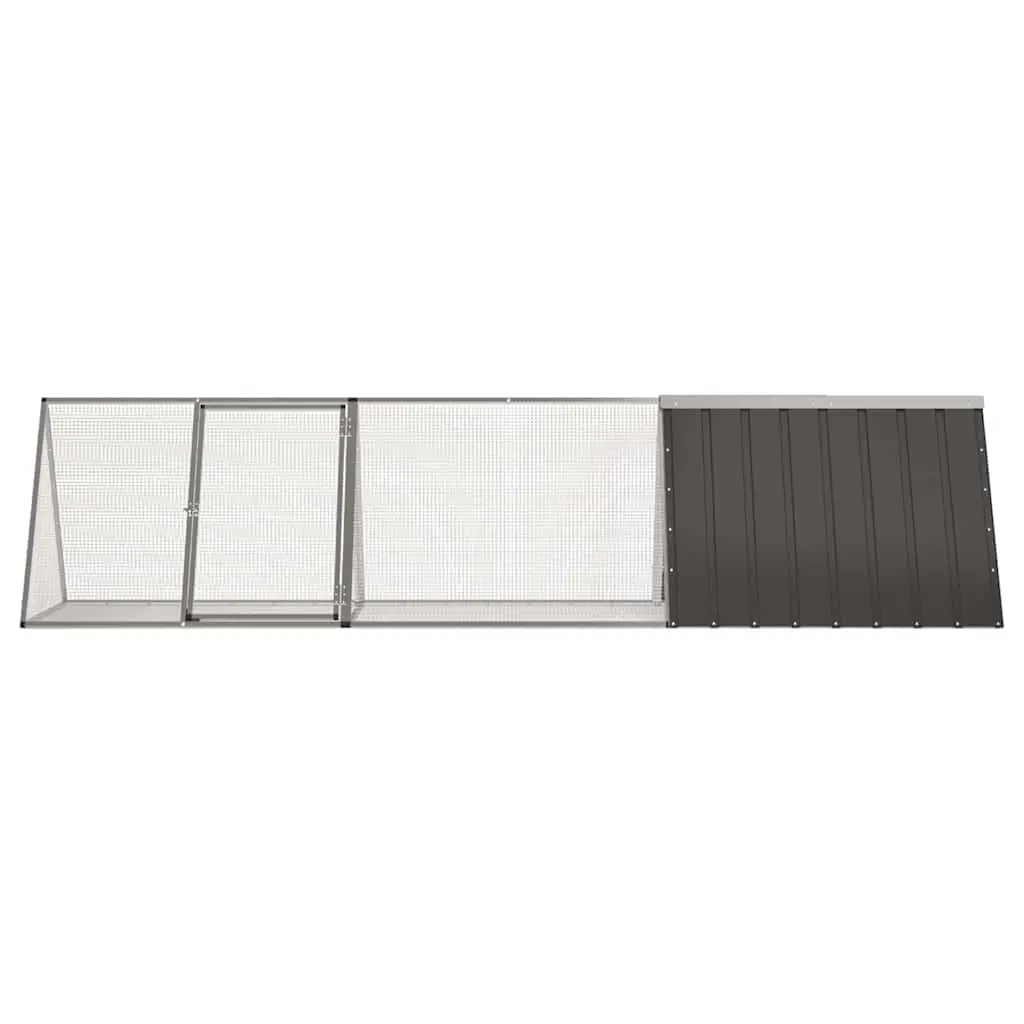 Rabbit Cage Galvanised Steel Outdoor 302.5 x 80.5 x 71 cm Anthracite