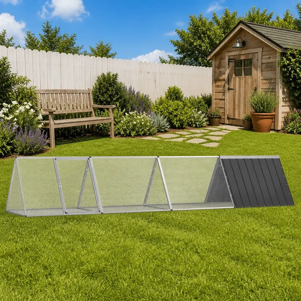 Rabbit Cage Galvanised Steel Small Animal Outdoor Playpen Anthracite