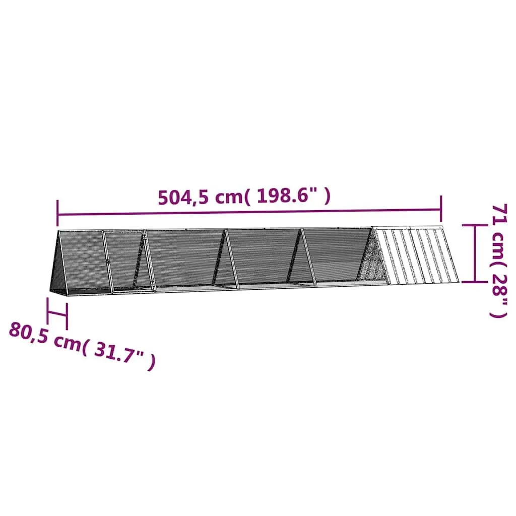 Rabbit Cage Galvanised Steel Outdoor Run Enclosure Extension Anthracite