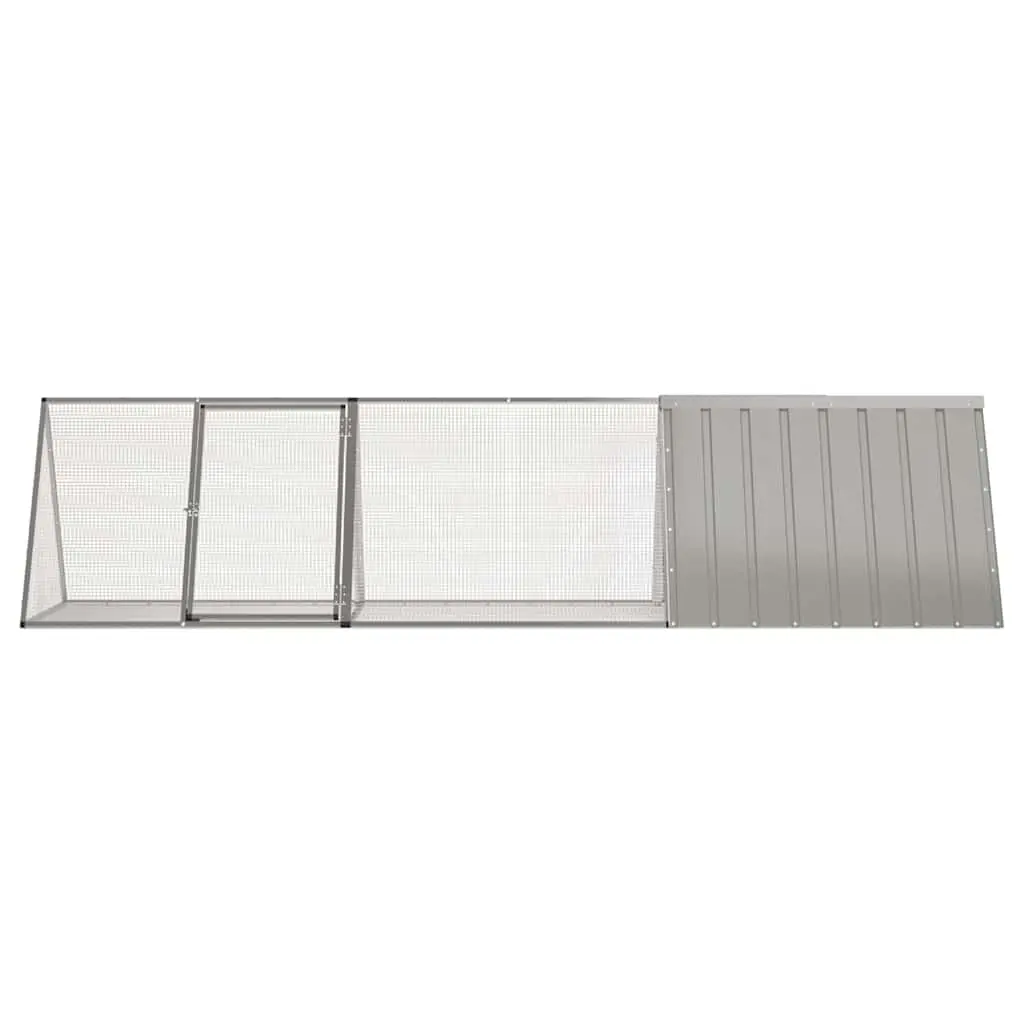 Rabbit Cage Grey 302.5x80.5x71cm Galvanised Steel Hutch Enclosure Playpen
