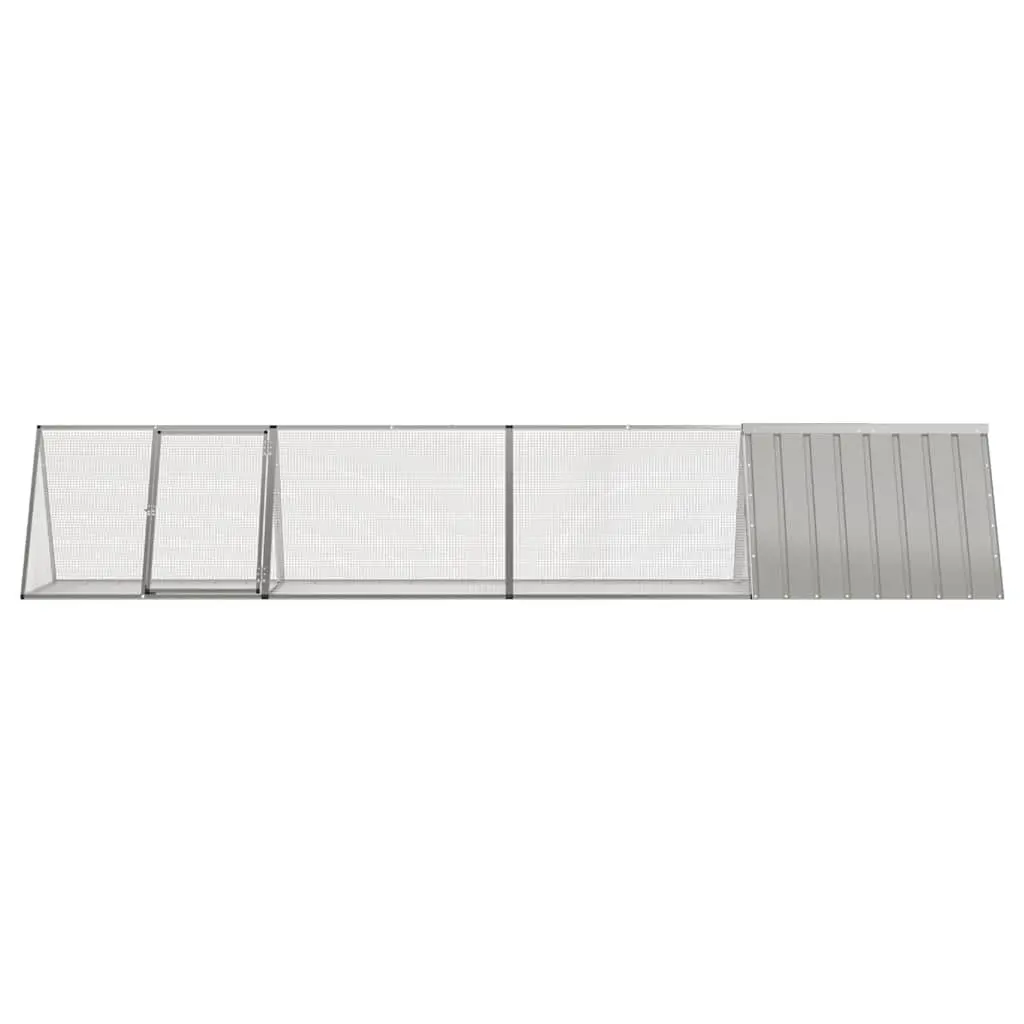 Rabbit Cage Galvanised Steel Expandable Grey 403.5 x 80.5 x 71 cm