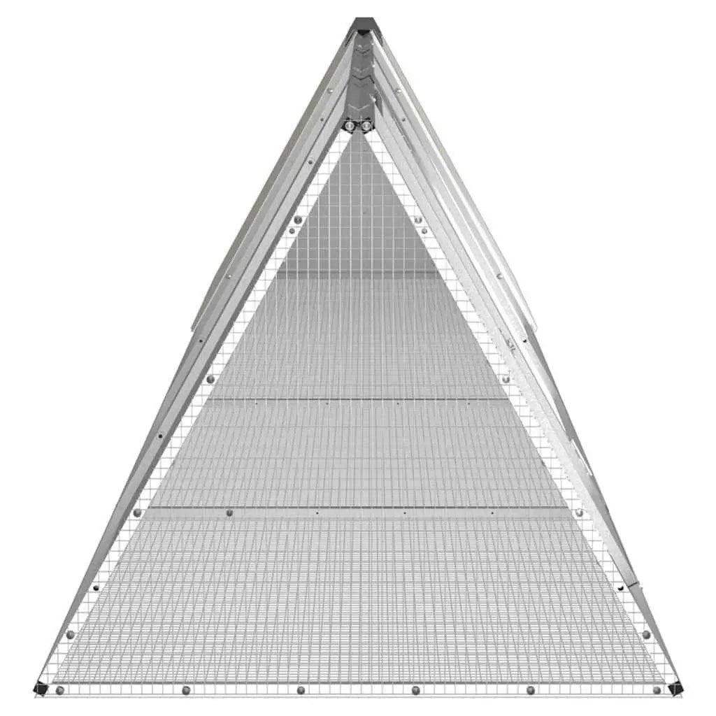 Rabbit Cage Galvanised Steel Expandable Grey 403.5 x 80.5 x 71 cm