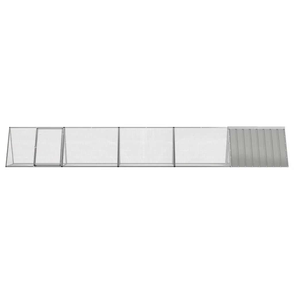 Rabbit Cage Galvanised Steel 504.5 x 80.5 x 71 cm Grey Indoor Outdoor Playpen