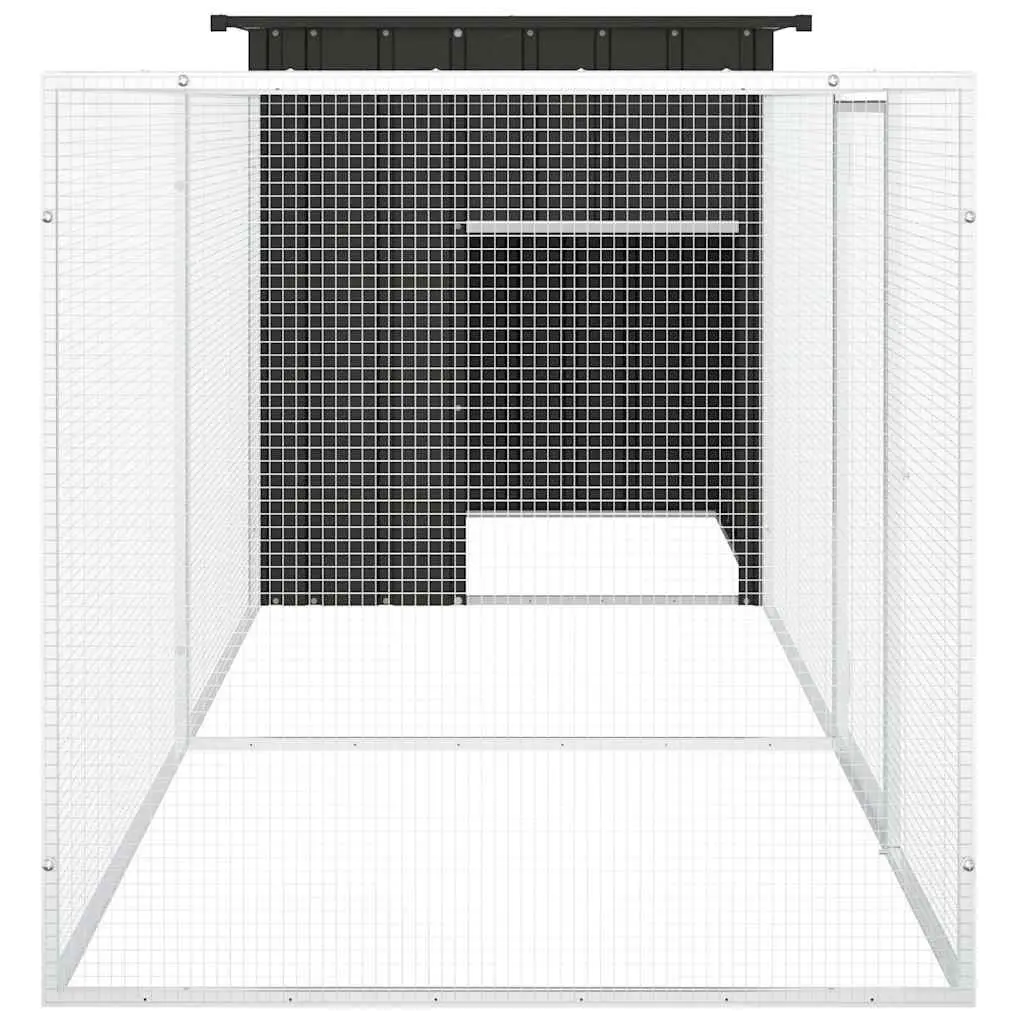 Chicken Cage Anthracite 300x91x100 cm Galvanised Steel Run Coop Enclosure