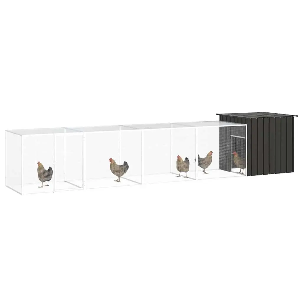 Chicken Cage Anthracite Galvanised Steel Outdoor Run Coop Ducks Small Animals