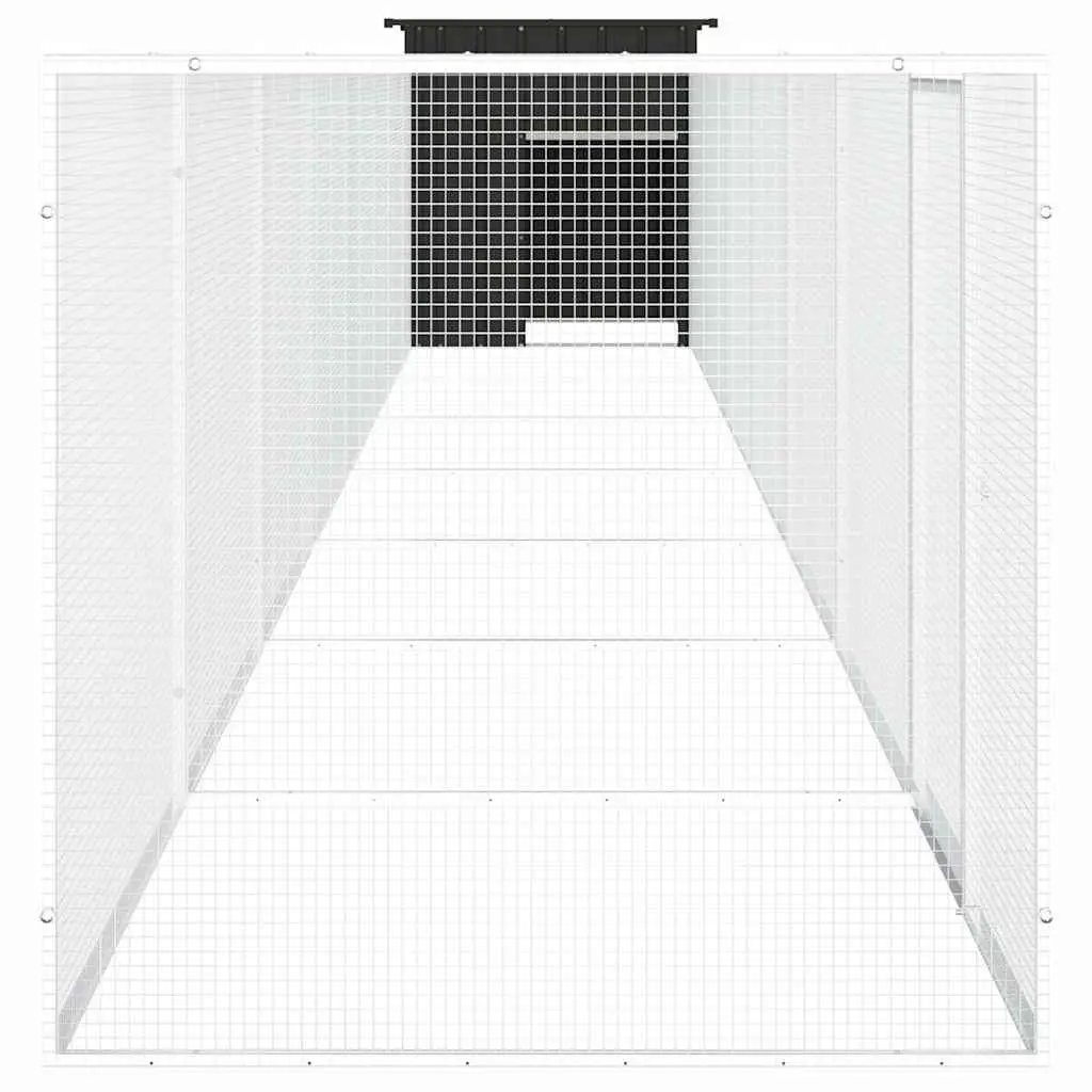 Chicken Cage Galvanised Steel Anthracite Large Outdoor Animal Pen Run House