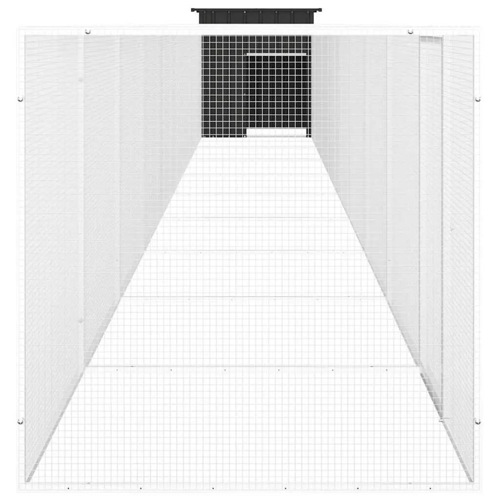 Chicken Run Coop Anthracite Galvanised Steel Outdoor Cage 1000x91x100cm for Hens Ducks Small Animals