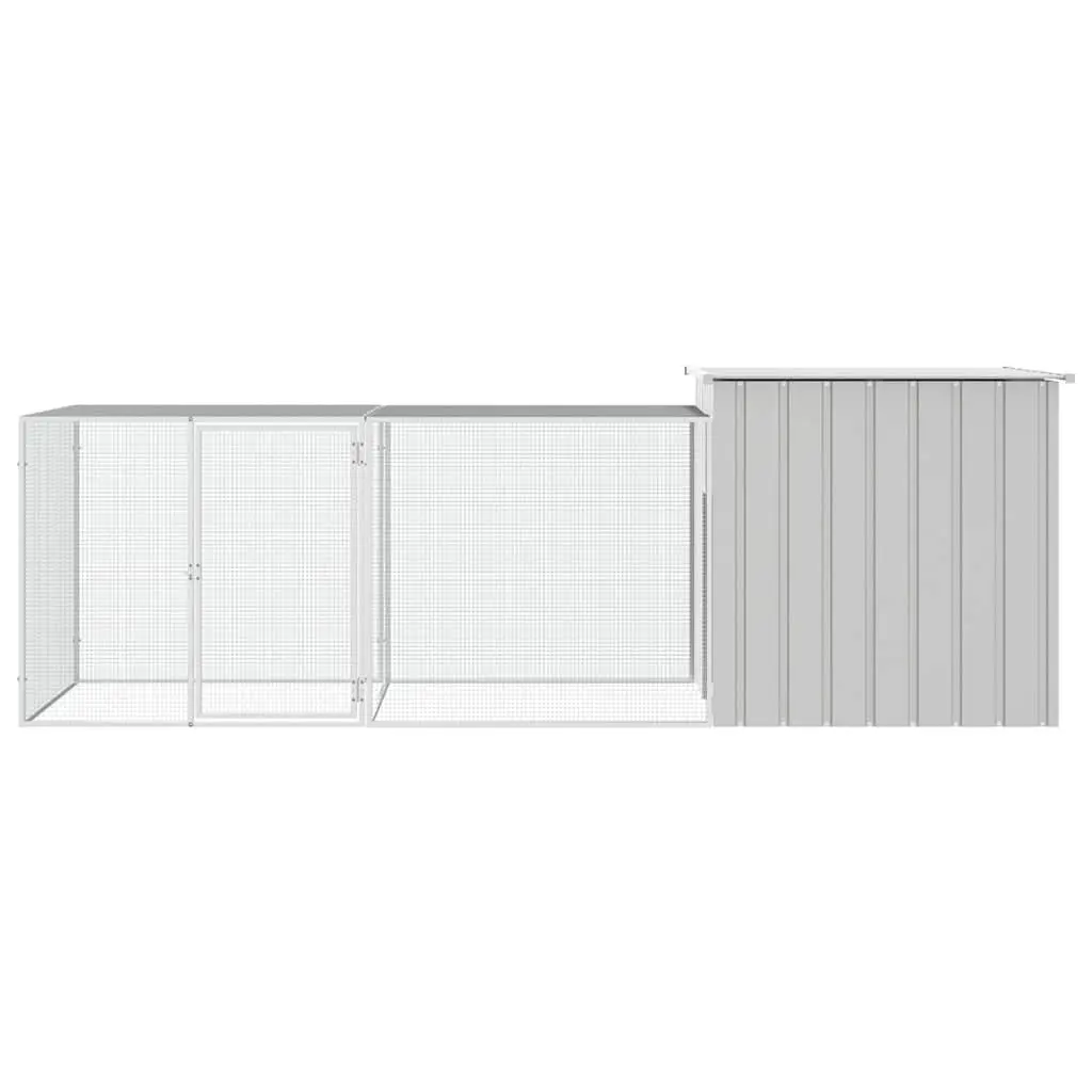 Chicken Cage Galvanised Steel Outdoor Run Enclosure 300x91x100cm Grey