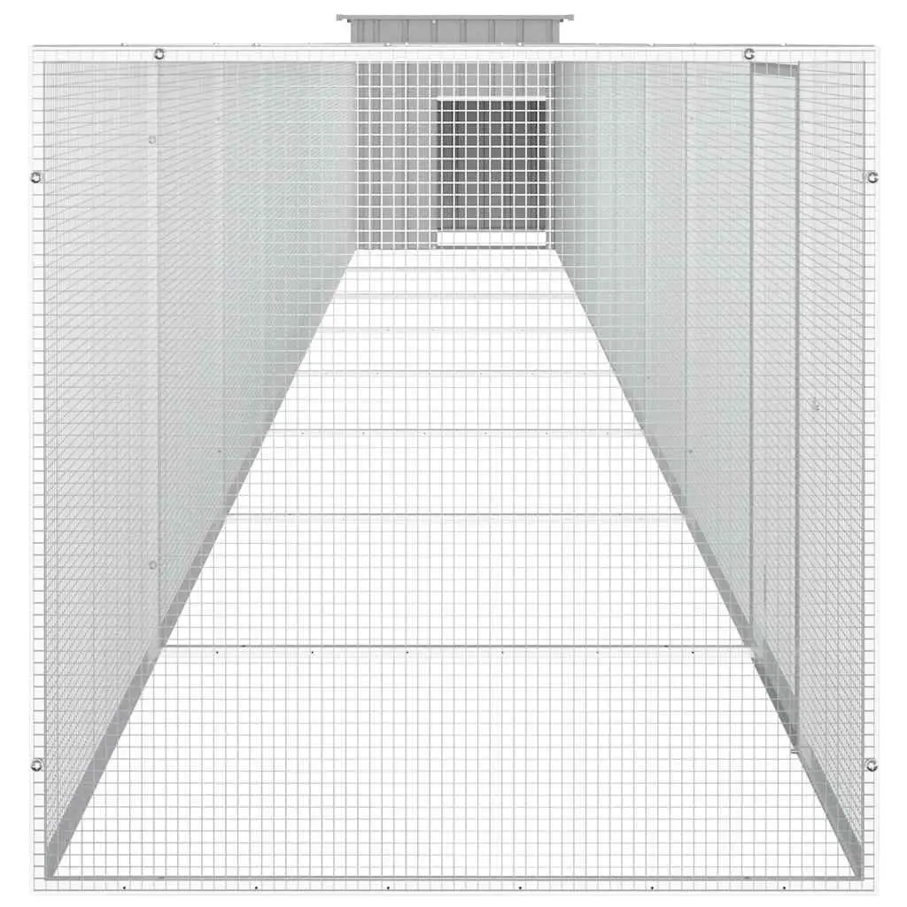 Chicken Cage Galvanised Steel 900x91x100cm Grey Run Coop Hens Ducks Small
