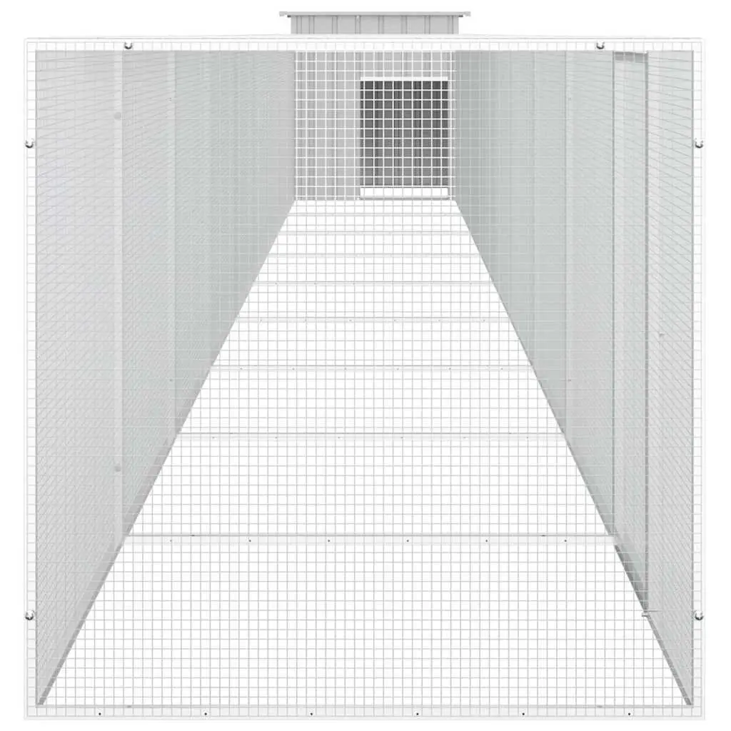Chicken Coop Run Galvanised Steel 1000x91x100cm Grey Pet Cage for Backyard Poultry and Small Animals