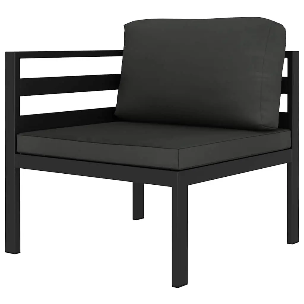 7 Piece Modular Garden Lounge Set Aluminium Outdoor Patio Furniture Anthracite with Cushions