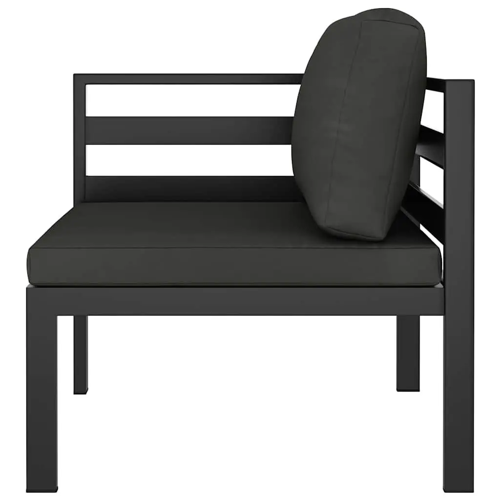 7 Piece Modular Garden Lounge Set Aluminium Outdoor Patio Furniture Anthracite with Cushions